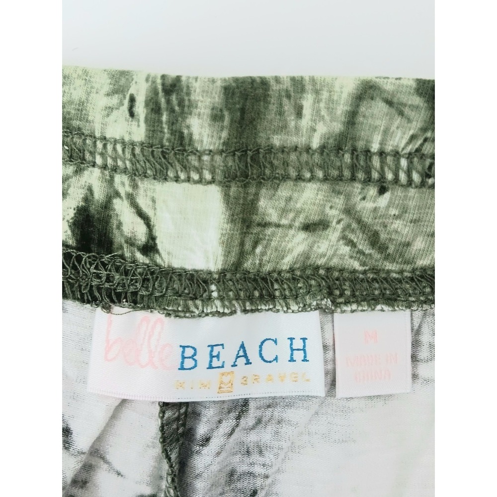 Belle Beach by Kim Gravel Pants Women's Size M Green Shiborri-Print Knit Beach - Picture 6 of 10